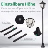 Afbeelding van Outsunny Solar LED Tuinlantaarn, 30/60 lumen, roestvrij staal, zwart, Ø 26,5 x 177 cm