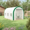 Afbeelding van Outsunny Foliekas 3,58 x 2,1 x 2,1 m met roldeur en raam voor tuin of balkon, wit staal