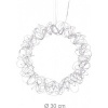 Afbeelding van LED lichtkrans - Ø 30 cm - binnen raamdecoratie - hangend - sfeerlamp op batterijen - zilver
