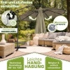 Afbeelding van Tillvex Parasol Ø 300 cm met zwengel, hoes en windbescherming - Waterdicht en UV-bestendig