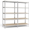 Afbeelding van Set van 2 metalen kelderplanken 200 cm hoog in zilver