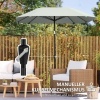 Afbeelding van Outsunny Parasol Ø233 cm, met knikfunctie, windvast, voor strand, balkon en tuin, donkergrijs