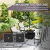 Afbeelding van Outsunny 3-in-1 Parasolstandaard 80 kg, vulbaar met planten, met wielen, zwart voor balkon