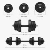 Afbeelding van SONGMICS dumbbellset 30 kg - 2x 15 kg - met verbindingsstang - instelbaar gewicht voor thuisfitness