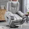 Afbeelding van HOMCOM Relaxfauteuil met afstandsbediening en zijvakken - Grijs