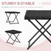 Afbeelding van Outsunny Opvouwbare rotan bistrotafel 40 x 40 cm zwart voor terras en balkon