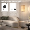 Afbeelding van HOMCOM Vloerlamp van metaal en polyester - Ø25 x 161,5H cm - Zwart