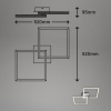 Afbeelding van BRILONER - LASERCUT - LED plafondlamp met glinsterend effect, 3-voudig dimbaar, draaibaar, 18W, alu-