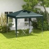 Afbeelding van Outsunny Donkergroene Feesttent van Staal, PE 270L x 270B x 255H cm
