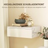 Afbeelding van HOMCOM Set van 2 Wandgemonteerde Nachtkastjes met Lade, Hoogglans Wit, 40 x 30 x 14 cm