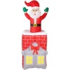 Afbeelding van Outsunny Opblaasbare Kerstman 80L x 90B x 210H cm Meerkleurig van Polyester
