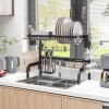 Afbeelding van HOMCOM Afwasrek van staal - 81,5L x 31,5B x 53,5H cm - Zwart