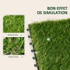 Afbeelding van Outsunny Kunstgras Tegels, Set van 10, Geruit, 30x30 cm, 3,5 cm Dikte, Groen