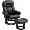 Afbeelding van HOMCOM Relaxfauteuil met Hocker - Kunstleer - 86L x 83B x 107H cm - Zwart