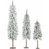Afbeelding van HOMCOM Kunststof Kerstboom Groen/Wit 150 cm - 48L x 48B cm