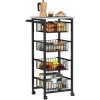 Afbeelding van HOMCOM Keukenwagen van staal en MDF, 49,5L x 31B x 91H cm, Lichtgrijs