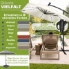 Afbeelding van tillvex® Rechthoekige Aluminium Parasol Ø 330 cm met LED en Afdekking, 360° Draaibaar