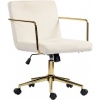 Afbeelding van HOMCOM Bureaustoel Polyester en Staal Crèmewit 64x57x80-90 cm