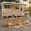 Afbeelding van Outsunny Rieten Relaxstoelen Set - Acaciahout, PE-rattan - Grijs