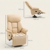 Afbeelding van HOMCOM Relaxstoel van Kunstleer, Staal - Beige 80L x 78B x 109H cm