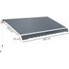 Afbeelding van Outsunny zonnescherm met Volant, waterafstotend, vervangstof 3 x 2,5 m, grijs
