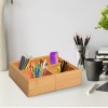 Afbeelding van HOMCOM Uittrekbare Bamboe Opbergbox voor Laden, 24,6 x 17,6 x 7 cm