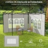 Afbeelding van Outsunny Paviljoen zijpanelen - PE - 293B x 193H cm - Wit