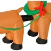 Afbeelding van HOMCOM Opblaasbare Kerstman op Slee 240x57x112 cm Rood en Geel