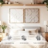 Afbeelding van Homcom Houten Wanddecoratie - EVA, MDF - 80L x 3,5B x 80H cm - Wit