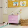 Afbeelding van AIYAPLAY kindercommode - 3 lades - roze en wit