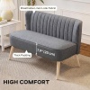 Afbeelding van HOMCOM 2-zits loveseat van linnen met dikke zitting en houten poten, grijs