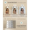 Afbeelding van Make-upspiegel met verlichting en 15 dimbare LED-lampjes - Mat wit - 58 x 43 cm
