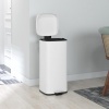 Afbeelding van HOMCOM 30L Pedaalemmer van roestvrij staal met softclose, compact en uitneembare binnenemmer, wit