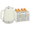 Afbeelding van HOMCOM Waterkoker- en Toaster-set, 1,7L, 2200W, Strix Thermostaat, 4-sleuven, Crèmewit+Zilver