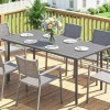 Afbeelding van Outsunny Tuindinertafel van Metaal, 165x80x74 cm, Donkergrijs