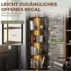 Afbeelding van HOMCOM Boekenplank - Spaanplaat, Staal - 32L x 32B x 147H cm - Rustiek Bruin