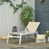 Afbeelding van Outsunny - Tuinligstoel - 5-Traps Rugleuning - Crèmewit