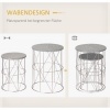 Afbeelding van Outsunny tuintafel - set van 2 tafel - Ø38 x 52,5H cm - metaal - goud