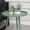 Afbeelding van Outsunny Ronde tuin salontafel, bijzettafel met stalen rand, Ø 40 x 50 cm, groen