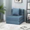 Afbeelding van HOMCOM Stoel-Bed van Polyester met Schuimvulling - Blauw 70x70x61 cm