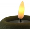 Afbeelding van Magische vlam LED kaars - rond - olijfgroen - D8 x H7,5 cm