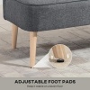 Afbeelding van HOMCOM 2-zits loveseat van linnen met dikke zitting en houten poten, grijs