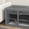 Afbeelding van PawHut Zwerghamsterkooi van Hout met Trappen - Drie Verdiepingen, Grijs 115 x 57 x 55 cm