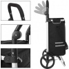 Afbeelding van Inklapbare boodschappentrolley met koelvak, 35L, multifunctioneel, zwart