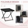 Afbeelding van Outsunny Opvouwbare rotan bistrotafel 40 x 40 cm zwart voor terras en balkon