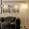 Afbeelding van HOMCOM LED Stijlvolle Stehlamp met Linnen Lampenkap voor Woonkamer en Slaapkamer Wit