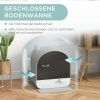 Afbeelding van PawHut XXL Kattentoilet met deksel, schep en uittrekbaar dienblad, grijs 43 x 44 x 47 cm