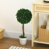 Afbeelding van HOMCOM Kunstplanten, set van 2 UV-bestendige kunstplanten, 60 cm buxusbomen, kamerplant in bloempot,