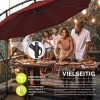 Afbeelding van Tillvex Parasol Ø 350 cm met zwengel, hoes en windbescherming - Waterdicht en UV-beschermend