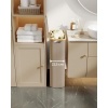 Afbeelding van SONGMICS Slanke wasmand met deksel, 65L, opvouwbaar, bamboe handgrepen, kameelbruin